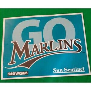 Florida Marlins GAME SIGN VINTAGE Sun SENTINEL "Crush The Cubs" 560WQAM